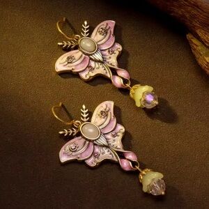 Vintage Butterfly Blush Earrings